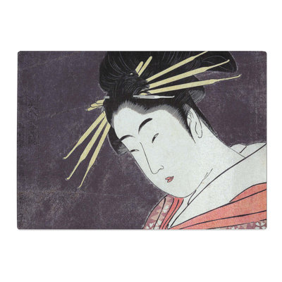 Tempered Glass Lady with a Robe by Kitagawa Utamaro Chopping Board
