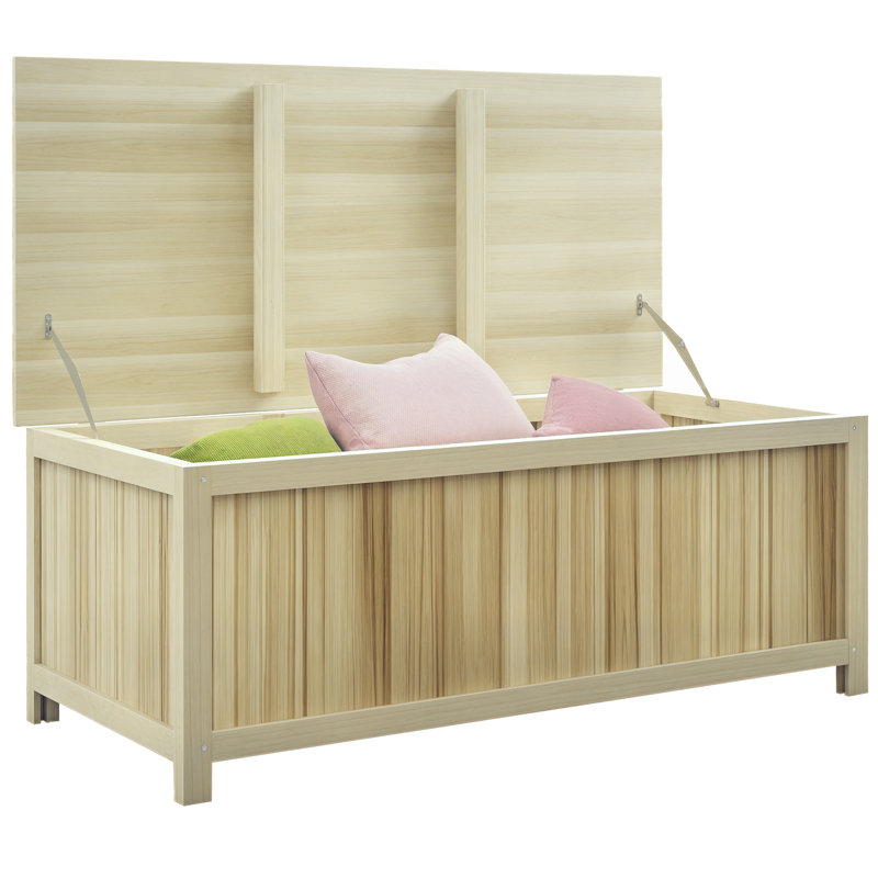 Outsunny 120cm W 172L Fir Solid Wood Deck Box in Natural