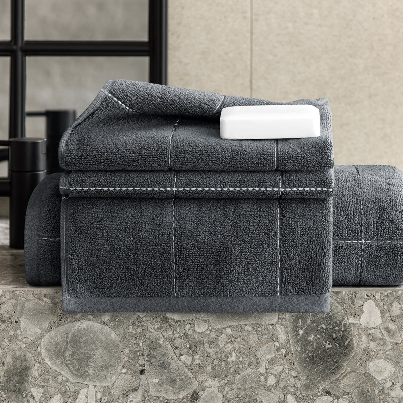 100% Cotton Midweight Hand Towel, Anthracite