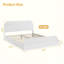 Lit plateforme double en bois avec tête et pied de lit avec rangement, finition blanche-772394405-772394406