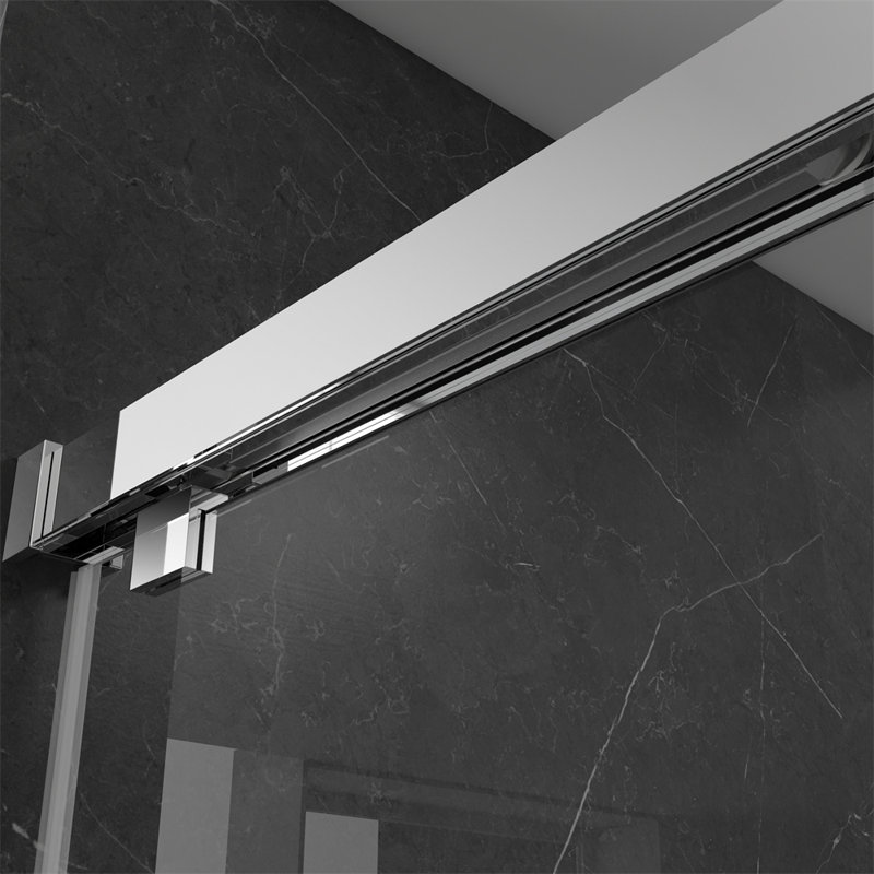 Cabine de douche sans cadre l 76 po x P 48 po x H 48 po, Chrome