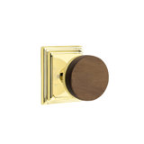 Emtek Select Dummy Knobset w/ Wilshire Rosette & Conical Stem, Dark Walnut Knob