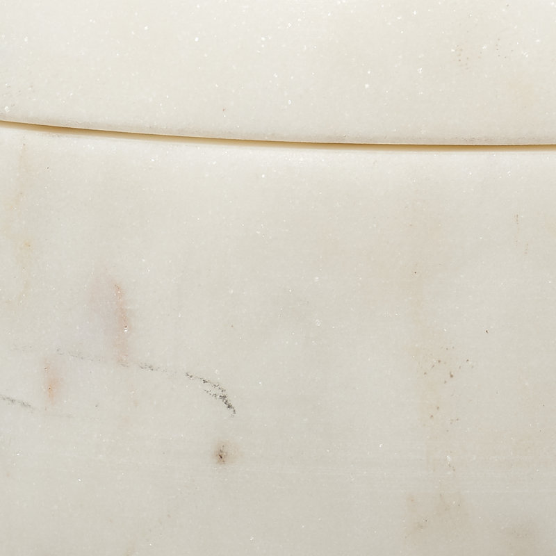 White Marble Lidded Bowl with Stand, Large