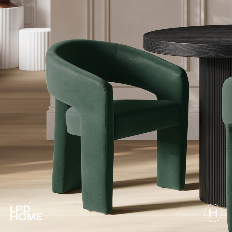 Alba Velvet Upholstered Back Dining Chair, Forest Green