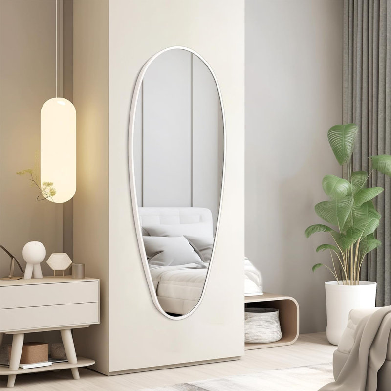 Aluminium Irregular Mirror, White