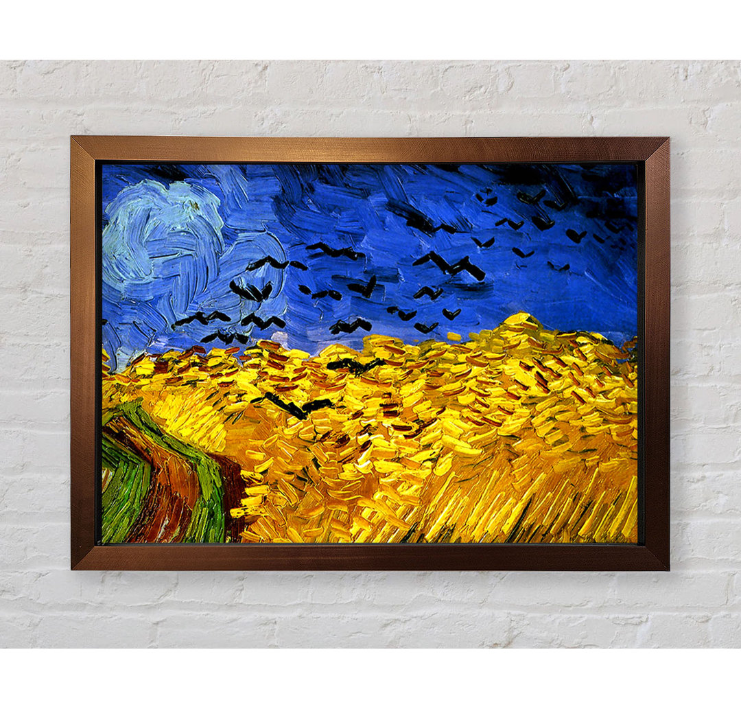 Weizenfeld mit Krähen 02 von Vincent Van Gogh - Einzelbildrahmen Kunstdrucke