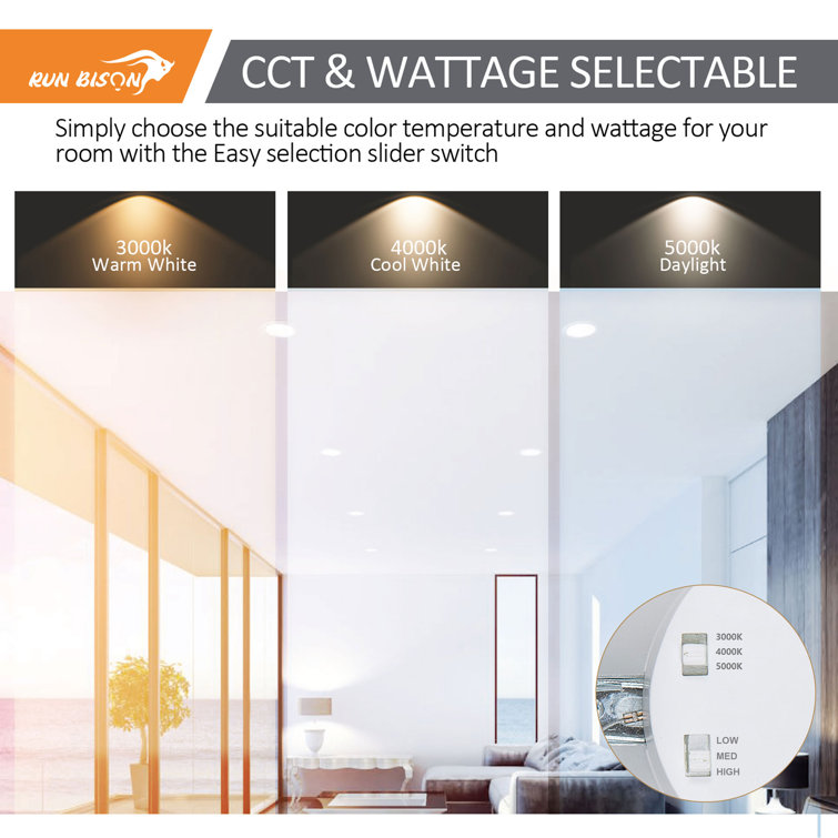 10.17" Selectable CCT New Construction IC LED Recessed Lighting Kit