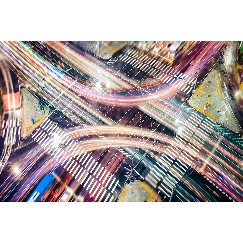 Intersection Of Light - Print on Plastic / Acrylic, Black Frame, 80cm H x 120cm W x 10cm D