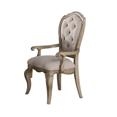 Fauteuil à 2 accoudoirs, taupe antique beige, intérieur à boutons, siège et siège courbés, grand tablier en bois courbé de 2 fauteuils, avec tablier de siège gracieusement conçu, attrayant