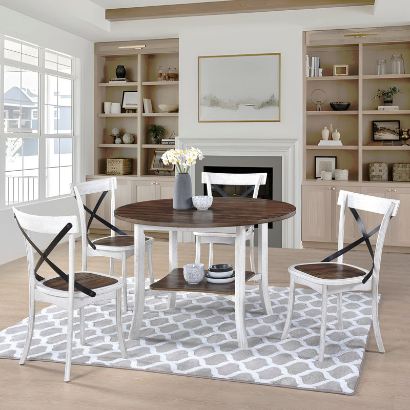 Ensemble de 2 chaises de salle à manger de style rustique moderne avec design rétro en X