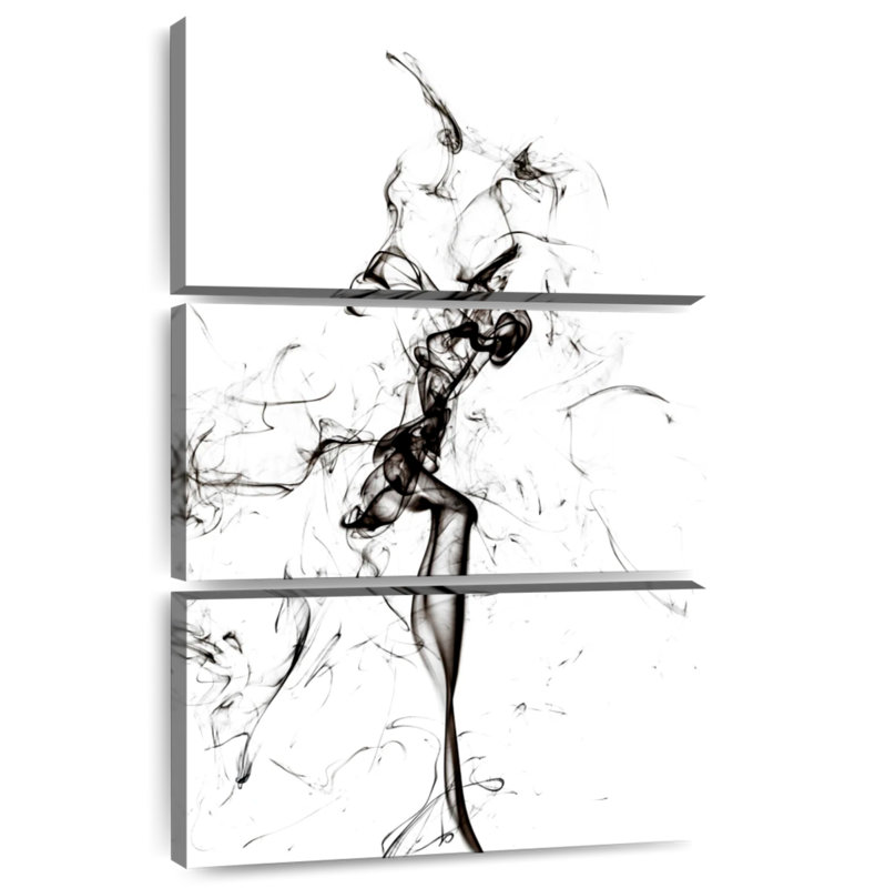 Senne Abstract Black Smoke - The Dancer, 38" H x 24" W