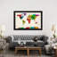 Watercolour Map Of The World III by Michael Tompsett - Floater Frame Print on Canvas-69345488-69345495
