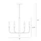 Tedder 6 Light Metal Dimmable Chandelier