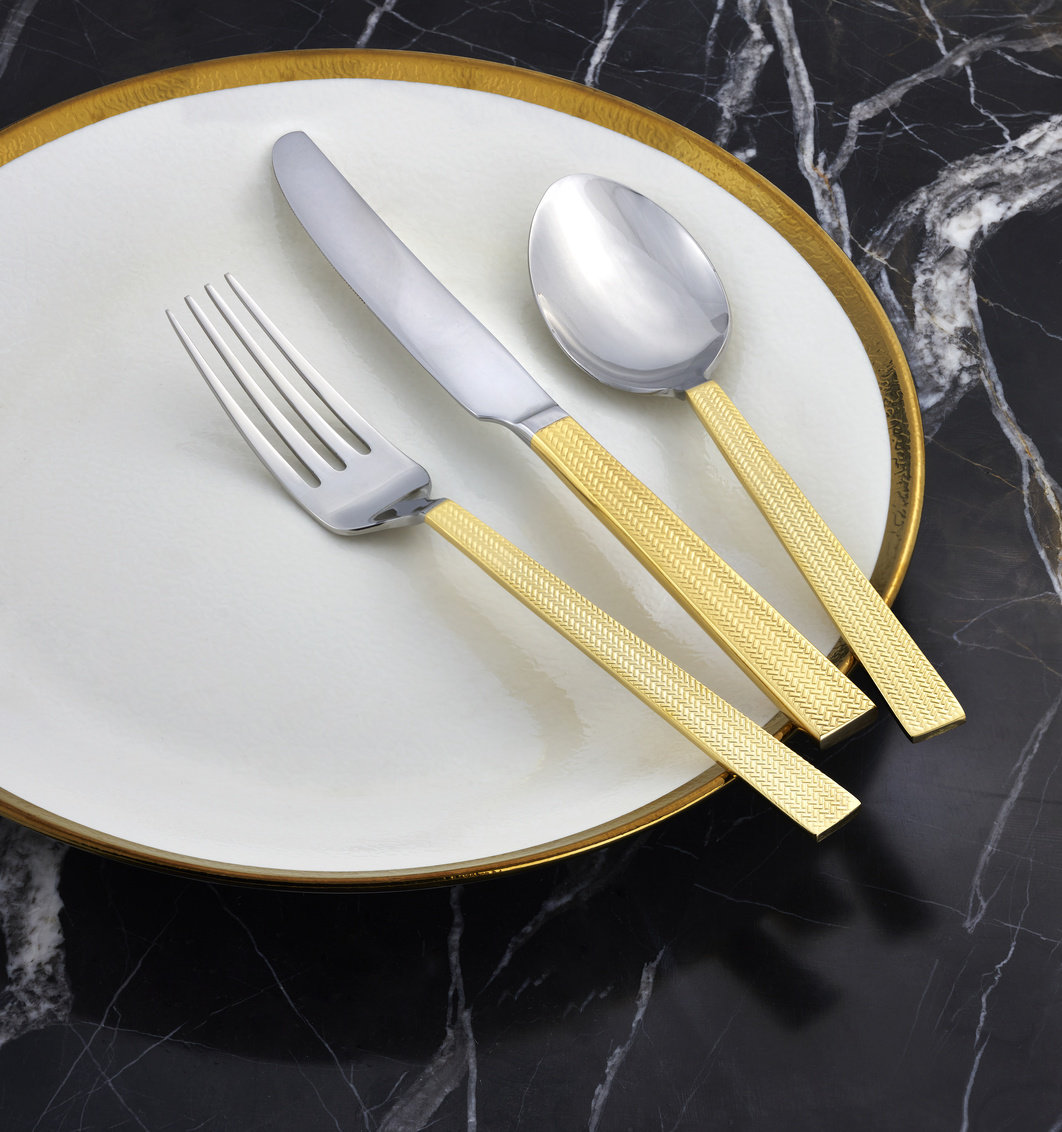 Flatware Set - Service for 4, Gold
