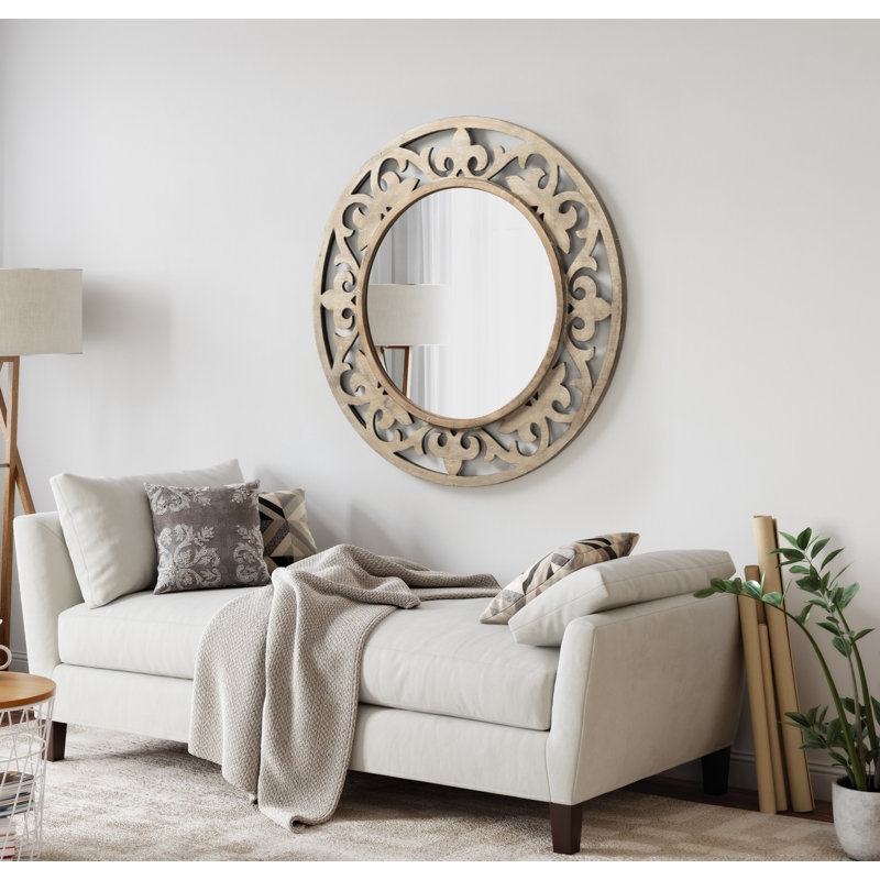 Miroir d'appoint Dehn Shovali, Bois naturel