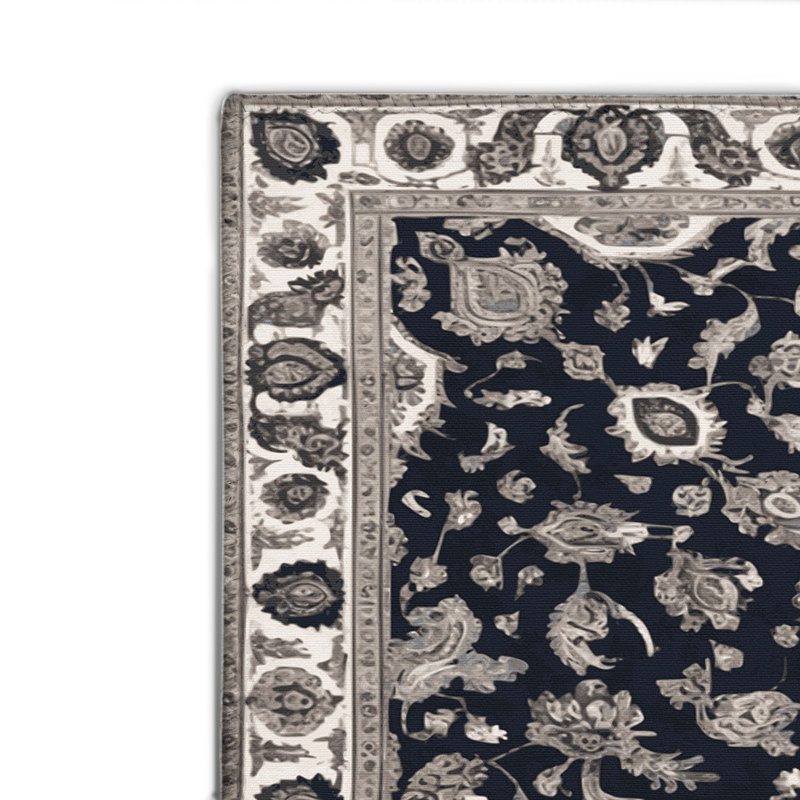 Tabriz Gray Indoor and Outdoor Area Rug, Rectangle 4' x 6'