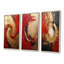 «Red Gold Fusion Spiral» - ensemble de 3 toiles abstraites - ensemble d'art mural moderne-808419621-808419631