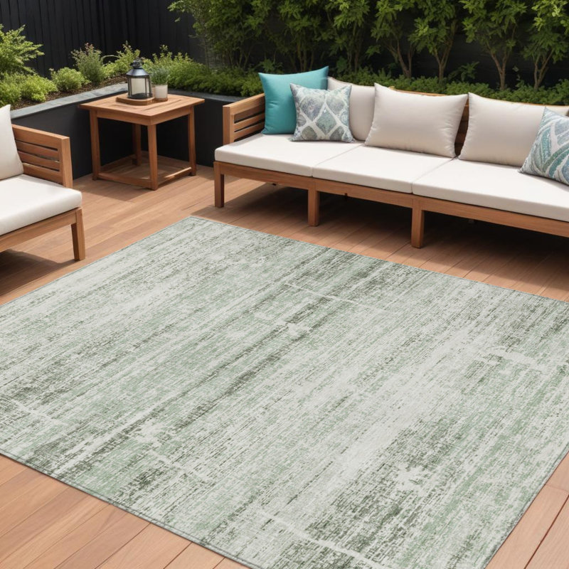 Tapis intérieur lavable abstrait ivoire 8 pi x 10 pi