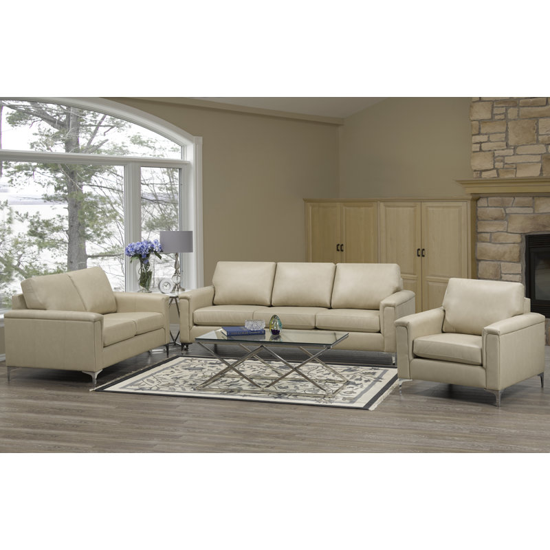 Canapé et fauteuil Karlysia, Similicuir beige