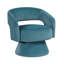 Chaise de plage pivotante en velours bleu sarcelle foncé, base en bois massif portable, fonction de camping d'hiver ensoleillée et élégante, rembourrage en mousse chaude, extérieur