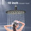 Système de douche Shamanda, ensembles de robinets de douche avec pomme de douche à pluie haute pression de 10 po et pomme de douche à main à 5 réglages (valve ronde et garniture incluses), noir mat-62119289