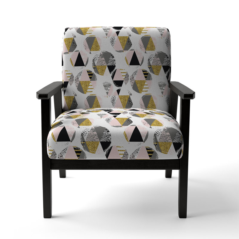Fauteuil d'appoint rembourré à motif circulaire Circle Geometric