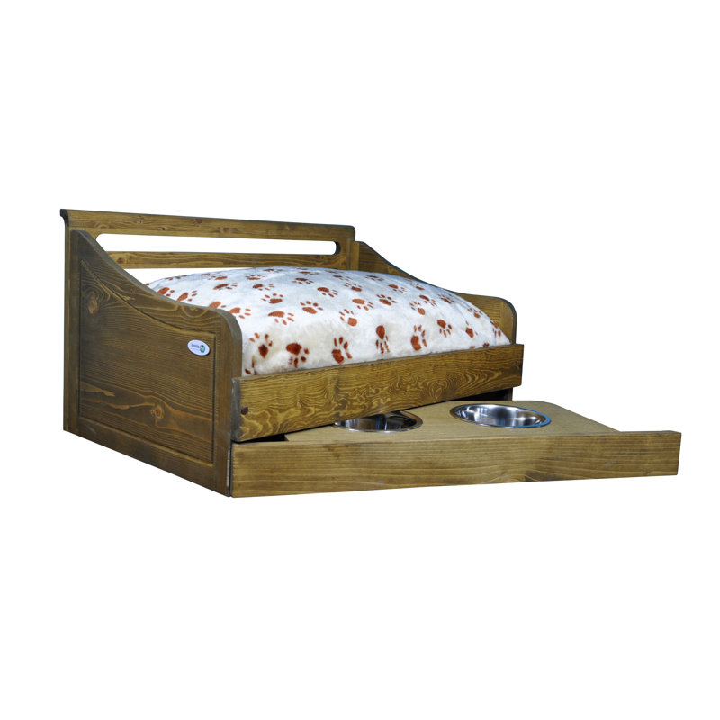 Canapé pour chien en bois Hardesty Paws, Petit (l 15,16 po x P 22,44 po x H 15,35 po), Brun rustique