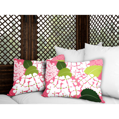 Floral Outdoor Reversible Throw Pillow
