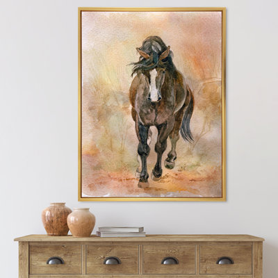 Portrait d'un beau cheval châtaignier II - peinture sur toile