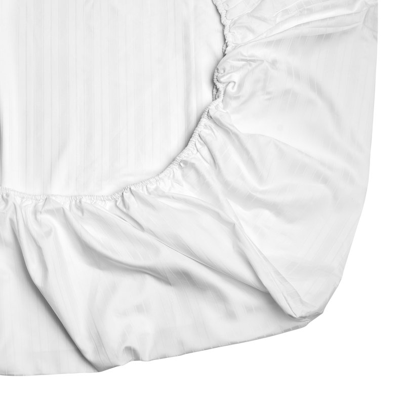 Ensemble de draps 100% satin de coton 500 fils Zander, Blanc, Ensemble de draps pour très grand lit californien