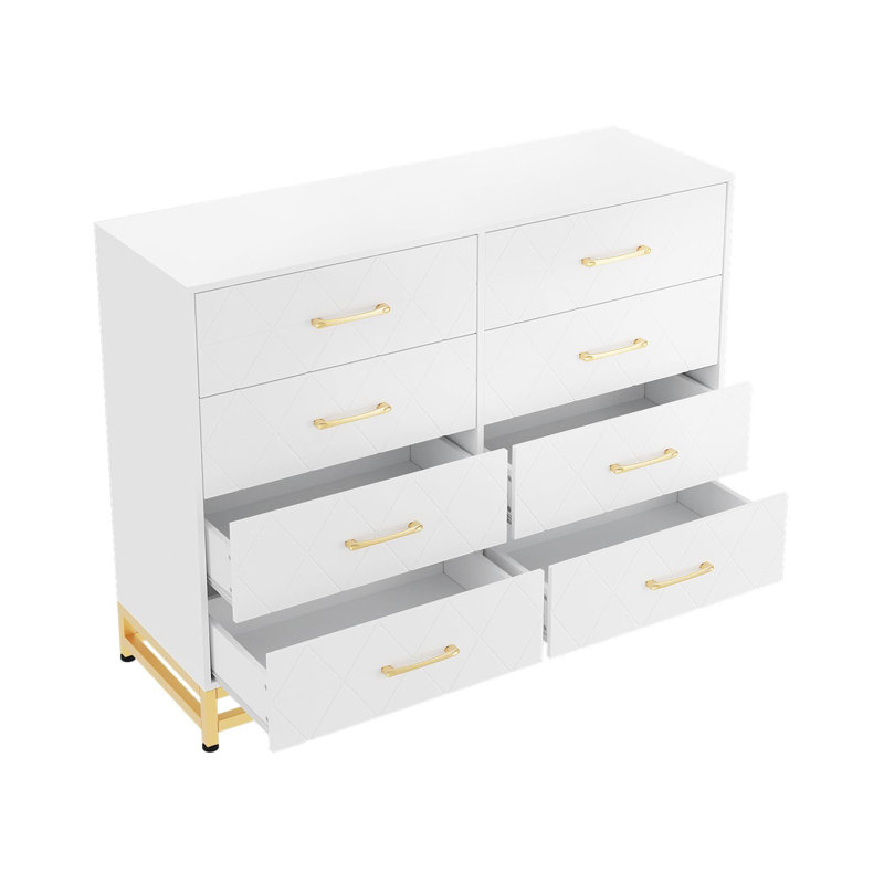 Mangu 47.24'' W 8 - Drawer Dresser, White