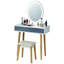 Ensemble coiffeuse avec tabouret et miroir Brassfield-1085366433