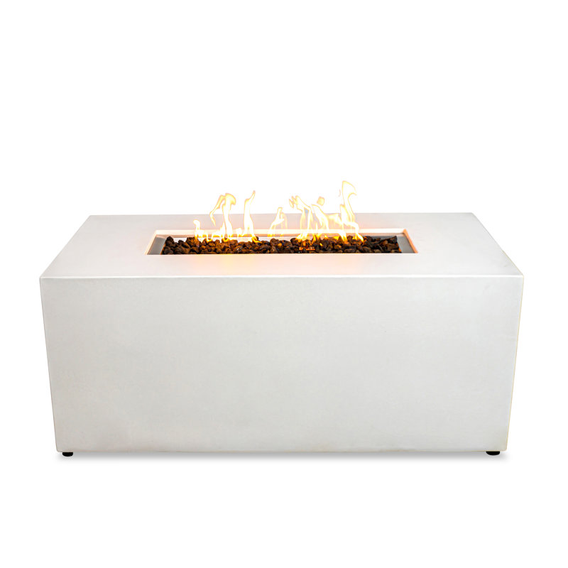 Rectangle Propane Fire Pit, White