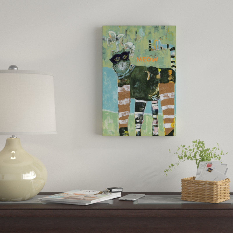 « cats meow cat cambrioler », reproduction sur toile tendue, H 12 po x l 8 po x P 1,5 po