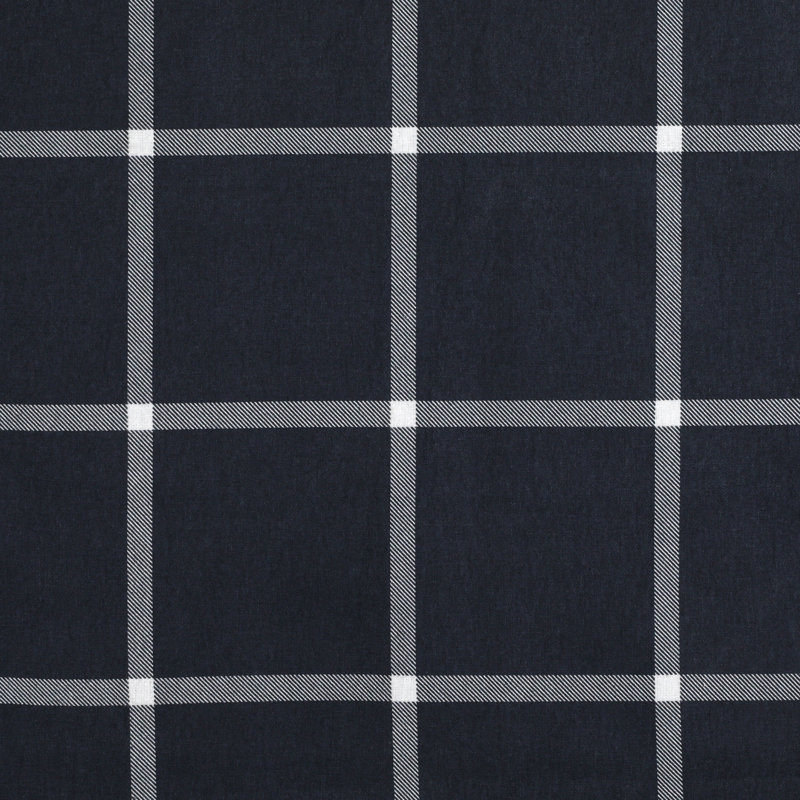 100% Cotton Flannel Sheet Set, Full/Double Sheet Set+Fitted Sheet+2 Pillowcases, Navy Checks