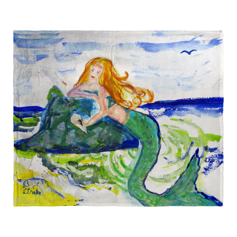Jeté en soie Mermaid on Rock