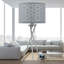 18cm H Cotton Drum Pendant Shade ( Uno ) in Grey
