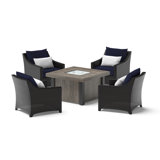 Deco 5 Piece Fire Pit Set with Cushions
