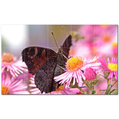 Murale décorative en céramique 6 po x 6 po Butterfly Photo