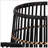 S/3 BAMBOO FOOTED PLANTERS 17/14/10", BLACK