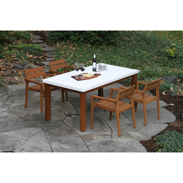 Fleur 68'' Rectangular 4 - Person Outdoor Dining Set