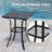 Tiofila Square Steel Outdoor Bar Table Umbrella Hole , 28 " W 28 " D