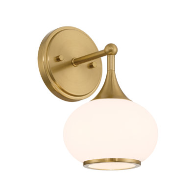 1 Light – Aged Brass Finish Modern Globe Vanity Light