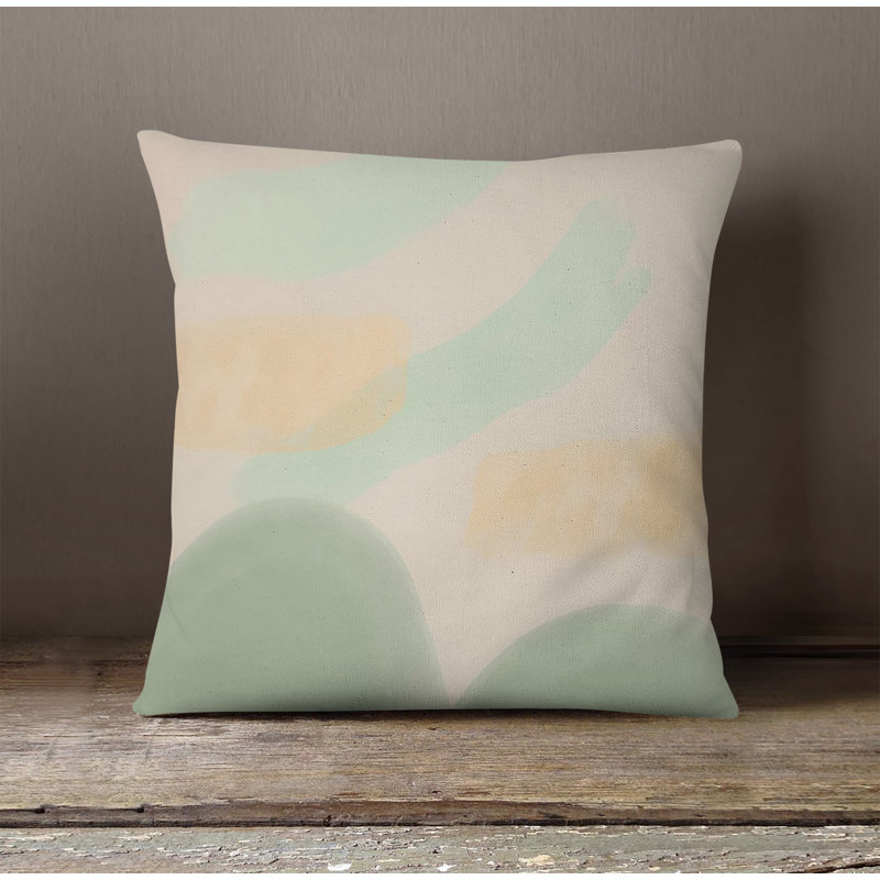 Throw Pillow With Insert, 20"H x 20"W, Brown/Green Abstract 6