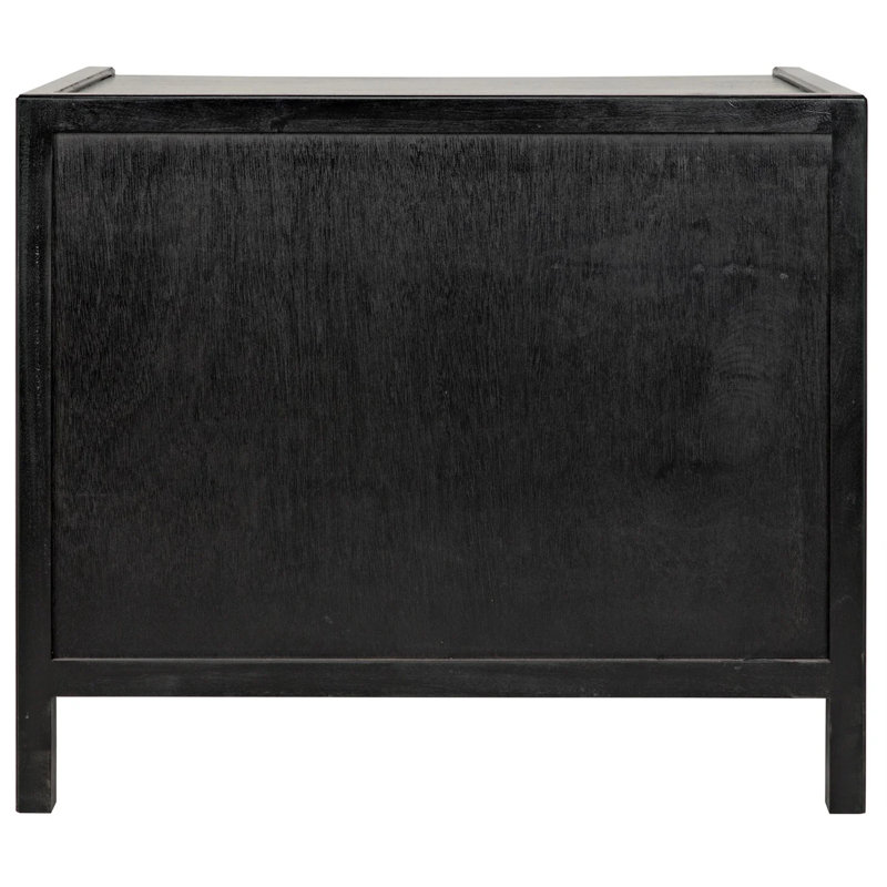 Hampton 3 - Drawer Solid Wood Nightstand, Hand Rubbed Black