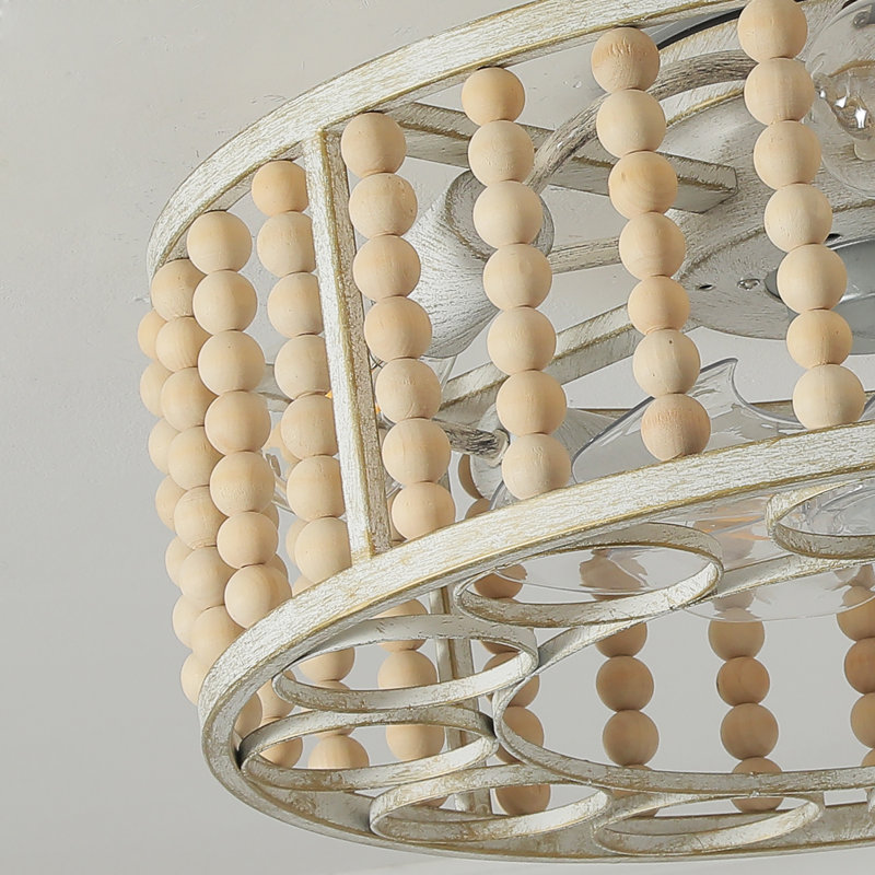 Ventilateur de plafond en cage 20 po avec lumière et télécommande Aaru pour chambre à coucher / salon / salle à manger Aaru