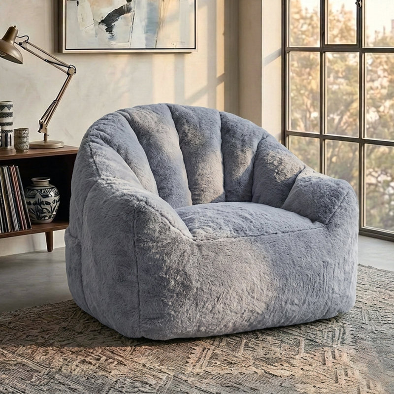 Méridienne en peluche avec accoudoirs et canapé à lecture latérale en mousse haute densité pour salon