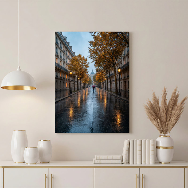 Ensemble de 1 tableau sur toile Rainy Street, 1218