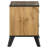 Wemy Nightstand With 2 Drawers, Metal Legs, Weathered Brown Pine Wood