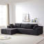 Ensemble de canapé modulaire rembourré Chenille, ensemble de canapé modulaire en L 108 po avec 6 coussins, canapé-lit combiné gratuit pour le salon, la chambre à coucher (méridienne gauche)-1724600572